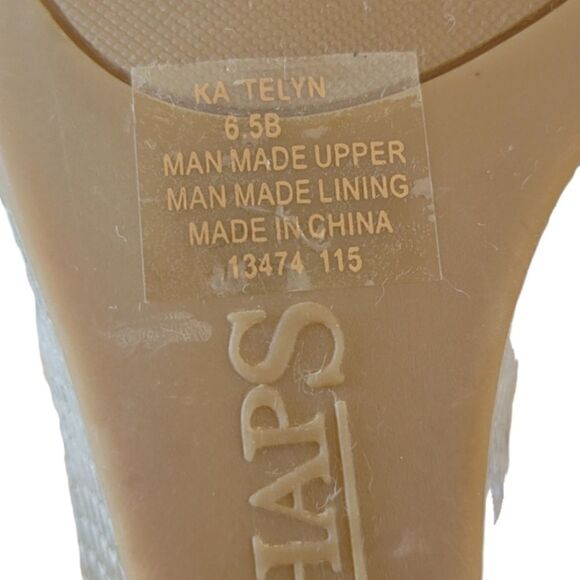 Chaps Toupe Snakeskin Print Wedge Buckle Sandals Size 6.5 - Picture 8 of 8